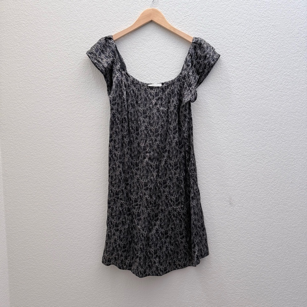 Vanessa Bruno Black and Cream Silk Mini Dress